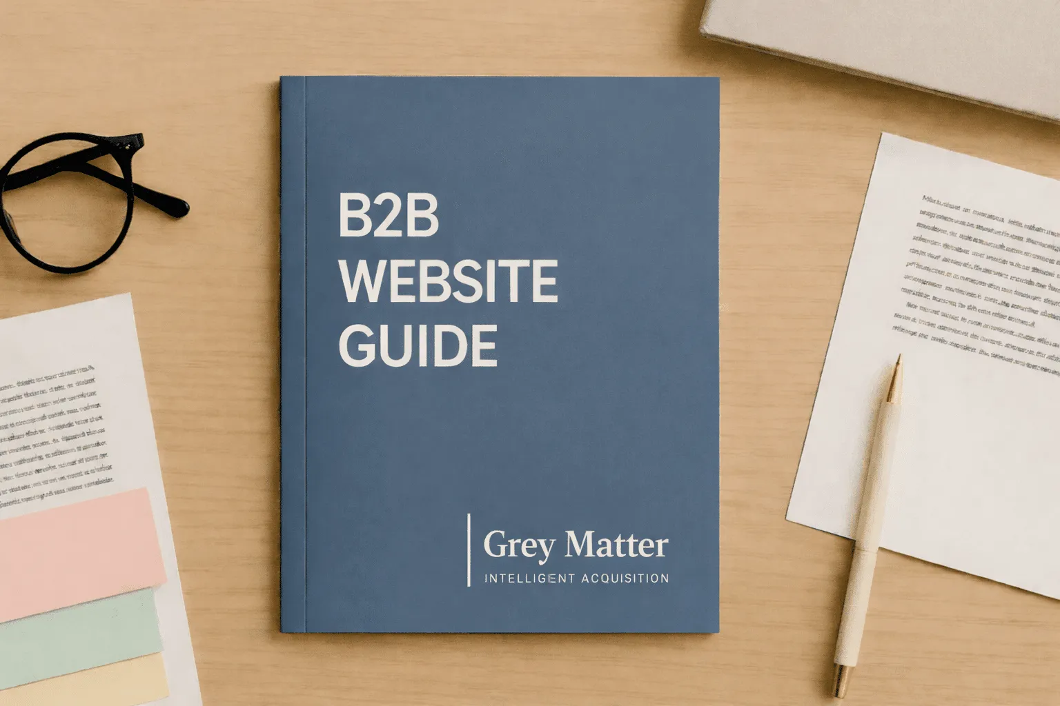 B2B Website Guide book on desk